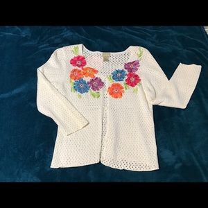 💜  Sigrid Olsen Sport button sweater